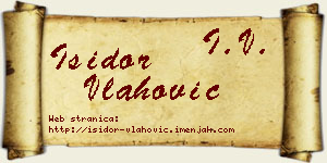 Isidor Vlahović vizit kartica
